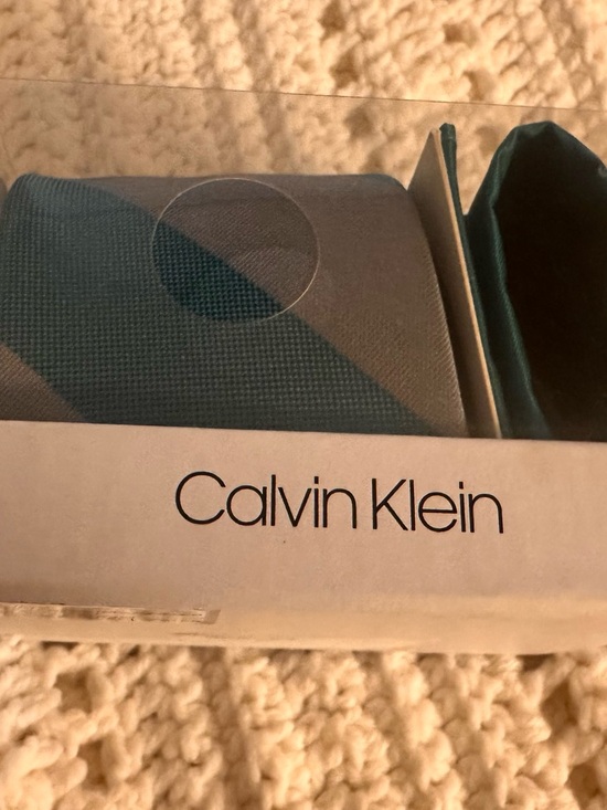 Calvin Klein Other - Calvin Klein Teal & Gray Tie and Teal Pocket Square Set